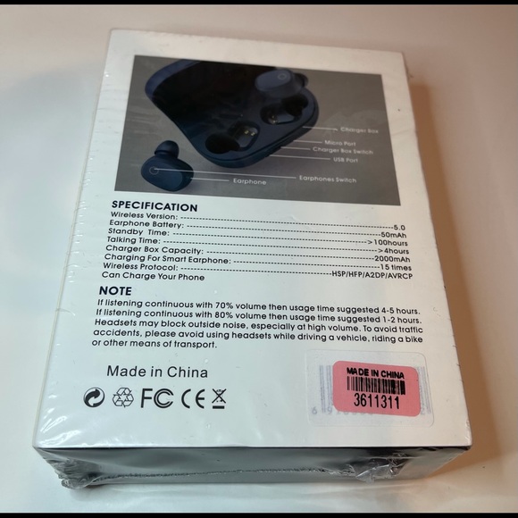 204 Shocking Bass Wireless Headphones-5.0 - Picture 2 of 5